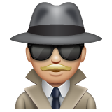 Whatsapp design of the detective: medium-light skin tone emoji verson:2.23.2.72