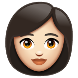 Whatsapp design of the woman: light skin tone emoji verson:2.23.2.72