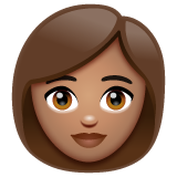Whatsapp design of the woman: medium skin tone emoji verson:2.23.2.72