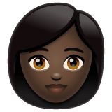 Whatsapp design of the woman: dark skin tone emoji verson:2.23.2.72