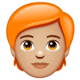 Whatsapp design of the person: medium-light skin tone red hair emoji verson:2.23.2.72