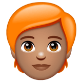 Whatsapp design of the person: medium skin tone red hair emoji verson:2.23.2.72
