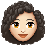 Whatsapp design of the woman: light skin tone curly hair emoji verson:2.23.2.72