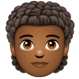 Whatsapp design of the person: medium-dark skin tone curly hair emoji verson:2.23.2.72