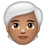 Whatsapp design of the person: medium skin tone white hair emoji verson:2.23.2.72