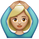 Whatsapp Whatsapp design of the person gesturing OK: medium-light skin tone emoji verson:2.23.2.72