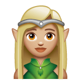 Whatsapp design of the woman elf: medium-light skin tone emoji verson:2.23.2.72