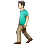 Whatsapp design of the man walking: light skin tone emoji verson:2.23.2.72