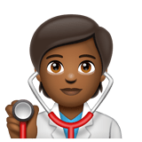 Whatsapp design of the health worker: medium-dark skin tone emoji verson:2.23.2.72