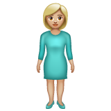 Whatsapp design of the woman standing: medium-light skin tone emoji verson:2.23.2.72