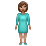 Whatsapp design of the woman standing: medium skin tone emoji verson:2.23.2.72