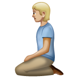 Whatsapp design of the person kneeling: medium-light skin tone emoji verson:2.23.2.72
