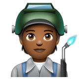Whatsapp design of the factory worker: medium-dark skin tone emoji verson:2.23.2.72