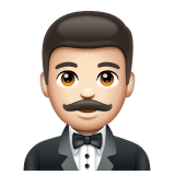 Whatsapp design of the man in tuxedo: light skin tone emoji verson:2.23.2.72