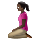 Whatsapp design of the woman kneeling: dark skin tone emoji verson:2.23.2.72