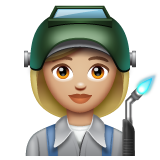 Whatsapp design of the woman factory worker: medium-light skin tone emoji verson:2.23.2.72