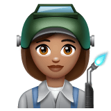 Whatsapp design of the woman factory worker: medium skin tone emoji verson:2.23.2.72