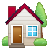 Whatsapp design of the house with garden emoji verson:2.23.2.72