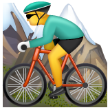 Whatsapp design of the person mountain biking emoji verson:2.23.2.72
