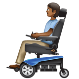 Whatsapp design of the person in motorized wheelchair: medium-dark skin tone emoji verson:2.23.2.72