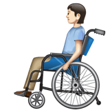 Whatsapp design of the person in manual wheelchair: light skin tone emoji verson:2.23.2.72