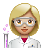 Whatsapp design of the woman scientist: medium-light skin tone emoji verson:2.23.2.72