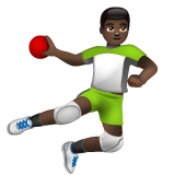 Whatsapp design of the man playing handball: dark skin tone emoji verson:2.23.2.72