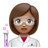 Whatsapp design of the woman scientist: medium skin tone emoji verson:2.23.2.72
