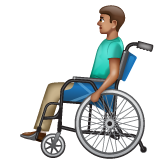 Whatsapp design of the man in manual wheelchair: medium skin tone emoji verson:2.23.2.72