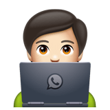 Whatsapp design of the technologist: light skin tone emoji verson:2.23.2.72