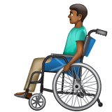 Whatsapp design of the man in manual wheelchair: medium-dark skin tone emoji verson:2.23.2.72