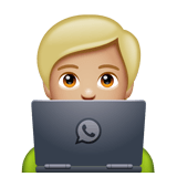 Whatsapp design of the technologist: medium-light skin tone emoji verson:2.23.2.72