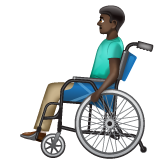 Whatsapp design of the man in manual wheelchair: dark skin tone emoji verson:2.23.2.72