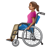 Whatsapp design of the woman in manual wheelchair: medium skin tone emoji verson:2.23.2.72