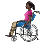 Whatsapp design of the woman in manual wheelchair: dark skin tone emoji verson:2.23.2.72