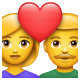 Whatsapp design of the couple with heart: woman man emoji verson:2.23.2.72
