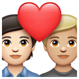 Whatsapp design of the couple with heart: person person light skin tone medium-light skin tone emoji verson:2.23.2.72