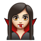 Whatsapp design of the woman vampire: light skin tone emoji verson:2.23.2.72