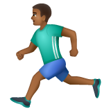 Whatsapp design of the man running: medium-dark skin tone emoji verson:2.23.2.72
