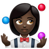 Whatsapp design of the woman juggling: dark skin tone emoji verson:2.23.2.72