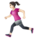 Whatsapp design of the woman running: light skin tone emoji verson:2.23.2.72