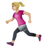 Whatsapp design of the woman running: medium-light skin tone emoji verson:2.23.2.72