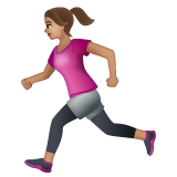 Whatsapp design of the woman running: medium skin tone emoji verson:2.23.2.72