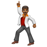 Whatsapp design of the man dancing: medium-dark skin tone emoji verson:2.23.2.72