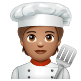 Whatsapp design of the cook: medium skin tone emoji verson:2.23.2.72