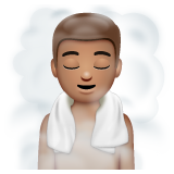 Whatsapp design of the person in steamy room: medium skin tone emoji verson:2.23.2.72
