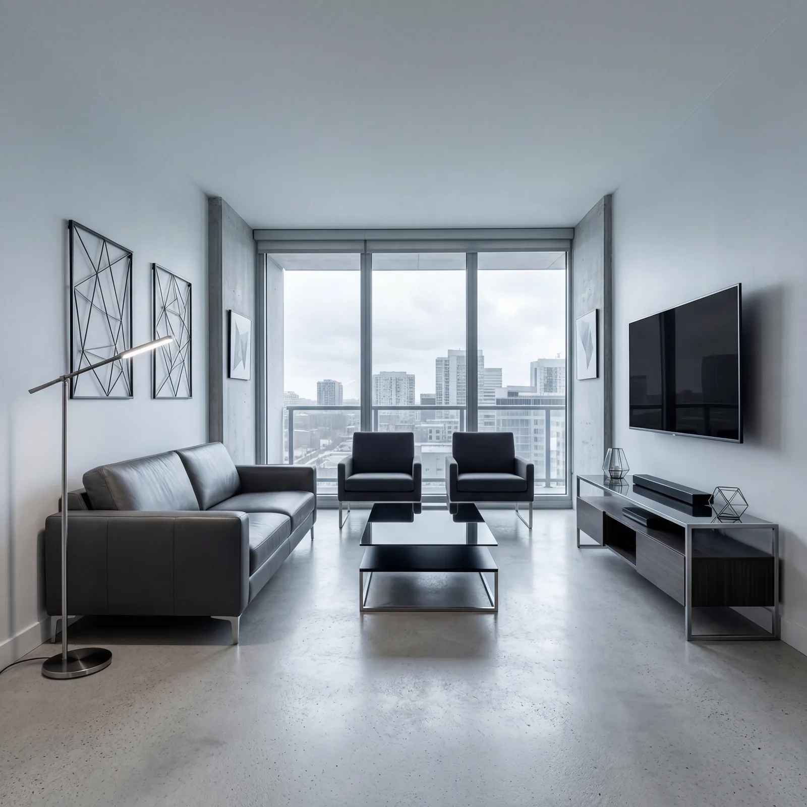 Living room with no plants or natural elements, feeling sterile and slightly cold despite nice furniture