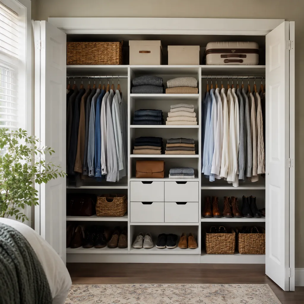 Realistic editorial photo of an American closet showing not leaving empty space