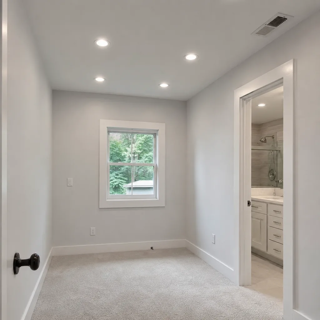 Realistic editorial photo of an American home lighting showing overlighting small rooms